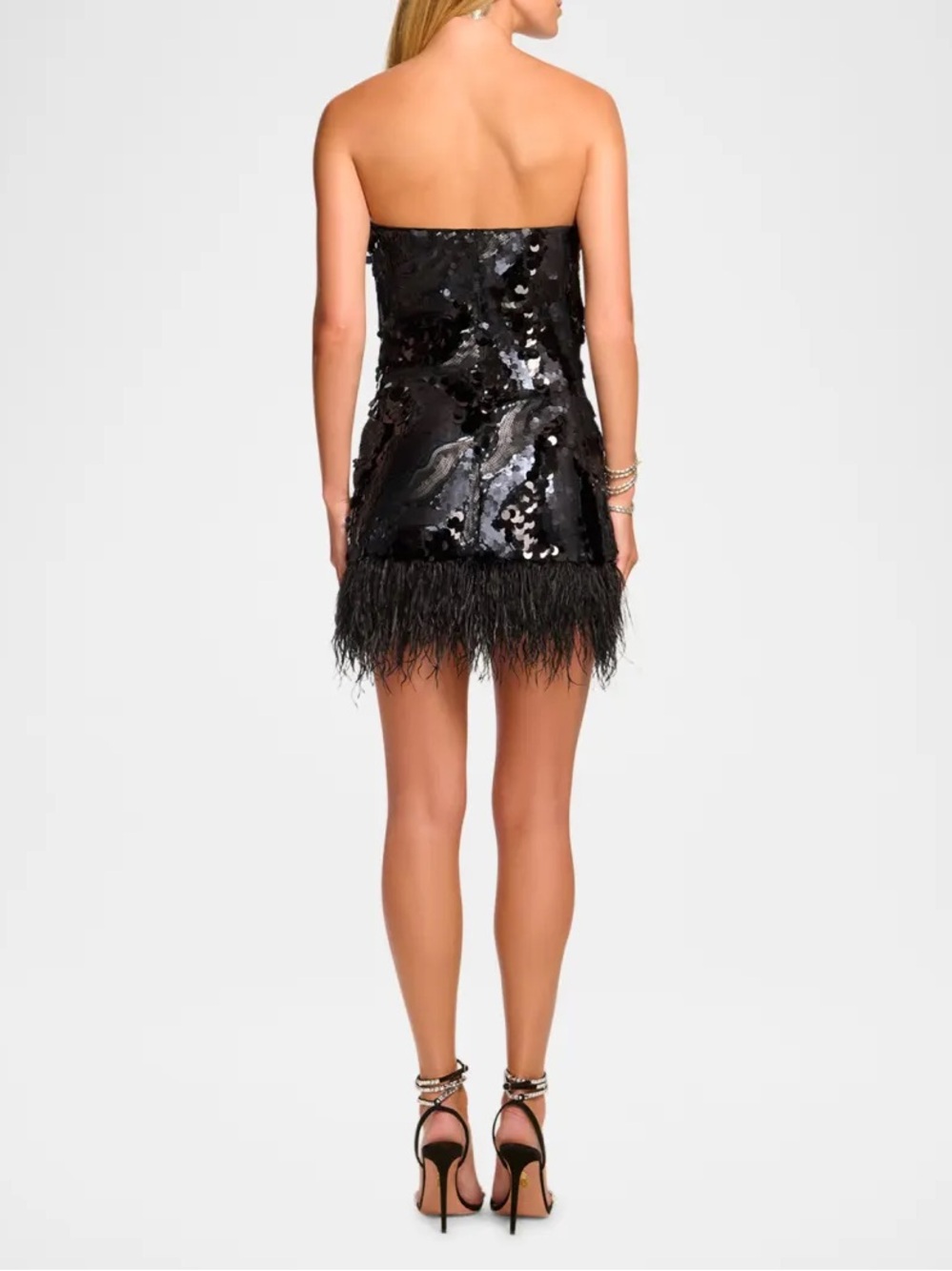 Black Sequin Fringe Mini Dress - Picture 2 of 5